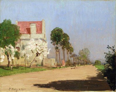 Strada lungo il fiume Fulda verso Neuen Muehle vicino a Kassel, 1904 da Louis Kolitz